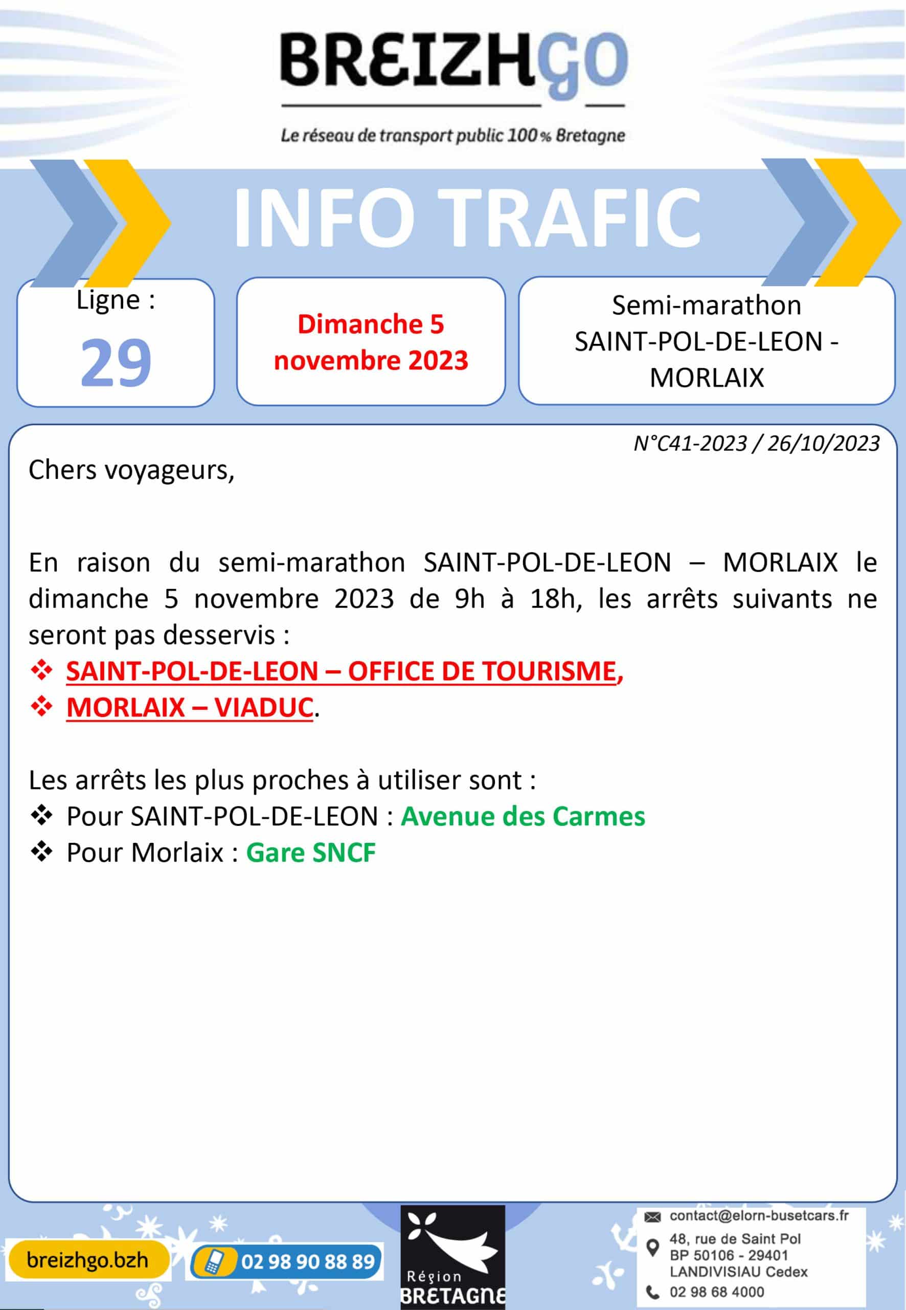 Semi Marathon Saint Pol Morlaix Lorn Bus Cars