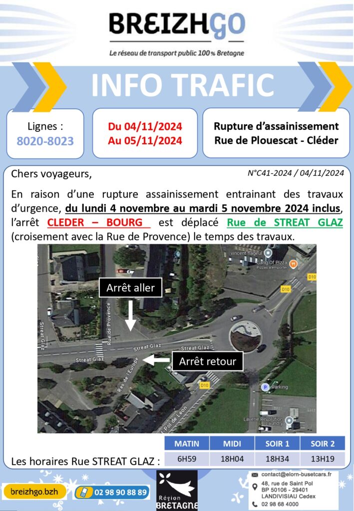 Info Trafic : Lignes 8020 / 8023